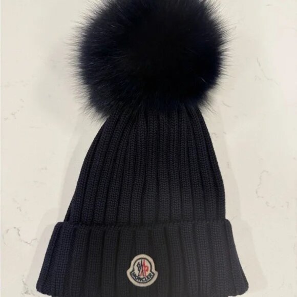 Moncler Wool Beanie with Pom Pom - Picture 1 of 5